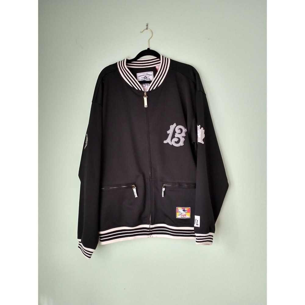 Vintage Mecca Mens Track Jacket Size XL Black 90s Hip Hop Urban USA Made Zip Up